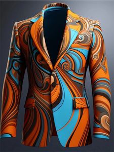 Couleur Clashing Business Art Mens Jacket Fall and Winter Casual Mens Cost 240429