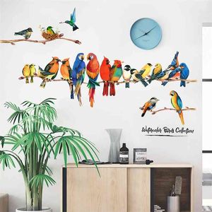 Couleur Perroquet Sticker Mural Décoration Autocollants Autocollants Chambre Chaud Mur Décor Chambre Décoration Maison Décoration Pour La Maison 210914