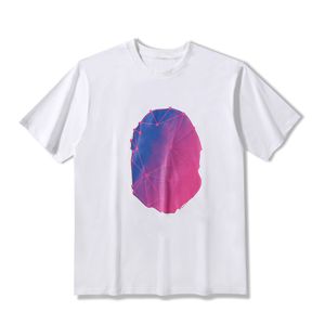 Camiseta con estampado de colores, cuello redondo de verano, moda sencilla, creativa, manga corta, estampado minimalista, ropa holgada para hombre, talla M-2XL