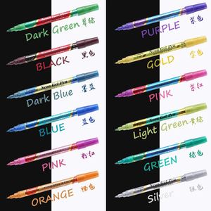 ColorChanging Metal Permanent Paint Marker Pens Set Resaltado a prueba de agua Manga Marcadores de dibujo Estudiantes Papelería Flash Pen 231220