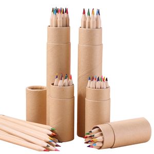 Crayons de dessin de couleur de plomb de couleur Ensembles de crayons de couleur en bois de 12 stylos de peinture de couleur pour enfants Livres de coloriage Croquis Fournitures d'artisanat d'art