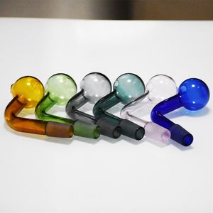 Junta macho de 14 mm Tubos de quemador de aceite transparente de vidrio pyrex grueso Tazón para aparejo burbujeador de agua adaptador de bong clavo de tabaco Tazones grandes de 30 mm para fumar con 6 colores