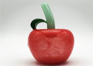 Pipe à pomme colorée, tuyaux à main capiteux, accessoires pour fumer, cuillère en pyrex, barboteur de cire, rouge, cadeau 2463531