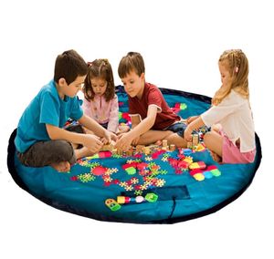 Tapis de jeu colorés pour bébés 150cm tapis de jeu sac de rangement de jouets sacs de rangement de jouets portables couverture tapis boîtes jouets organisateur cadeau de noël