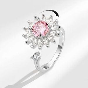 Bague en diamant Zircon AAA en forme de fleur colorée, bijoux édition coréenne