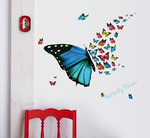 Autocollants muraux papillon volant coloré, rêve de papillon, pour chambre d'enfants, sparadrap muraux pour salon, fenêtre, décor en verre, graphique mural 6368310