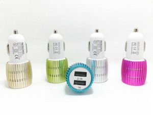 Chargeur de voiture Led coloré, 2 ports, Port de cigarette, 5v, 2,1 a, Micro adaptateur d'alimentation automatique, double USB, pour téléphone 7 plus, samsung S8 s7 OM-N7