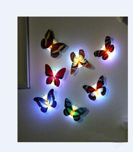 Colorful Light Butterfly Stickers Wall Facinal Installation Night Light LED lampe Home Living Kid Room Réfrigérateur Décor Freig8721872