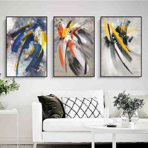 Pósteres e impresiones de líneas coloridas, cuadro abstracto, pintura en lienzo, arte de pared para sala de estar, decoración del hogar, sin marco, 309m