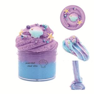 Coloré Océan Shell Beurre Slimes Jouets Charmes Doux Extensible Non-collant Nuage Slimes Argile Fluffy Fidget Jouet Enfants Cadeau 1876