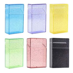 Étui à cigarettes de tabac portable en plastique coloré, boîte de rangement à rabat, jolie coque de protection transparente et innovante, accessoires pour fumer, vente en gros