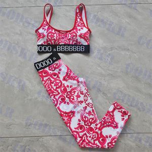 Femmes Designer Survêtements Vintage À Motifs Maillots De Bain Rétro Dames Yoga Vêtements Lettre Imprimer Leggings Deux Pièces