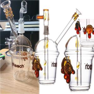 22 cm Hauteur Bécher Plates-Formes Pétrolières Narguilés Shisha Verre Barboteur Épais Verre Tuyaux D'eau Fumée Avec 14mm Joint s002