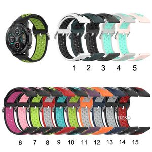 Correa de reloj de silicona suave colorida para Huawei GT2 42MM 46MM Pulsera transpirable Pulseras de repuesto para Huawei gt 2e promoción Venta