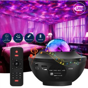 Projecteur étoilé coloré Galaxy Night Light Child Bluetooth USB Music Player Star Nightlight Projecteur Romantic Night lampe Cadeau