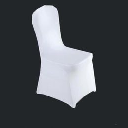 Couleur blanc pas cher housse de chaise spandex lycra élastique housse de chaise poches solides pour la décoration de mariage el banquet whole268e