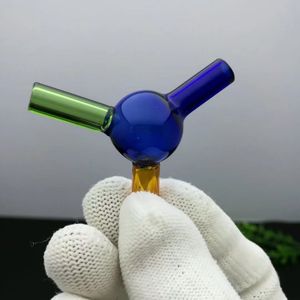 Boule de verre colorée à trois maillons, tuyau d'eau en verre Bbong, broyeur à ongles en titane, barboteurs en verre pour fumer, mélange de couleurs
