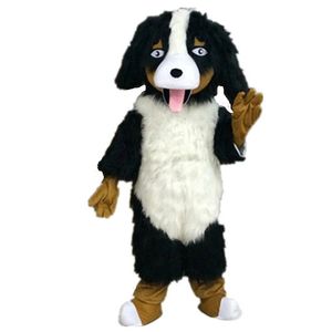Costumes colorés de mascotte de chien de montagne bernois, combinaison en fourrure douce et courte en peluche, vêtements de marionnettes d'halloween et de noël