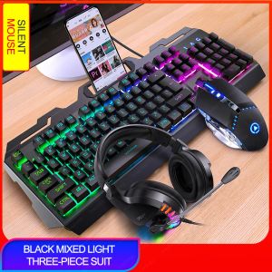 Combos 104 Keys Teclado para juegos Auriculares del mouse Mechón Combos Mecánicos Tecpillos del juego 3200dpi Auriculares Juego de auriculares para PC Gamer