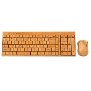 Combos de clavier de bambou sans fil 2,4 GHZ