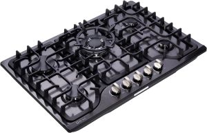 Combos 30 pouces LPG / ng Tuis de cuisson à gaz double carburant 5 brûleur en laiton scellé Hob allumage d'impulsion 110V