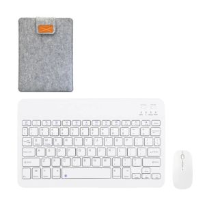 Combos clavier Bluetooth mini clavier de tablette universel sans fil rechargeable pour le pc de téléphone, type 1, blanc, 7,9 pouces