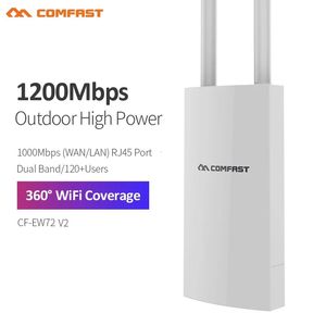 Comfast AC1200 Point d'accès extérieur haute puissance 24G 5GHz Gigabit RouterAP répéteur antenne WiFi longue portée pour jardin de rue 240113
