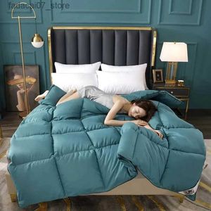 Comforters sets Lightweight Feather Down 100% Cotton Cover Winter Quilt Weather Bed Quilts Thin All-Season Duvet Insert for Hot Sleepers YQ231021