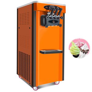 Máquina eléctrica comercial para hacer helados suaves Tres sabores Vertical de acero inoxidable Genius Ice Cream Maker