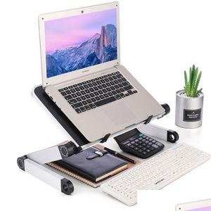 Commercial Furniture Aluminum Alloy Laptop Portable Foldable Adjustable Desk Computer Table Stand Tray Notebook Lap Pc Folding Table22 Dhiyz