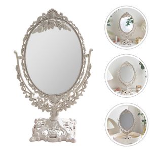Miroirs compacts Double face princesse miroir fille vanité bureau Style rétro maquillage maison soulagement ornement 230826