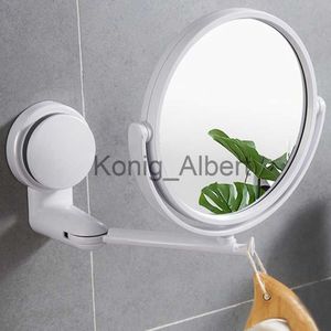 Espejos compactos Espejo de baño moderno sin taladros 1 Lado Maquillaje Vanidad Espejos de afeitado Succión de pared Brazo plegable Extender Accesorios de baño redondos x0803