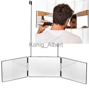 Compact Mirrors Practical Mirror Wide Application Adjustable Black 360-degree Tri-fold Mirror Accessories Hands-free x0803