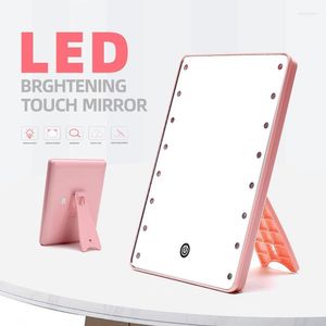 Miroirs compacts Miroir cosmétique Ruimio avec une batterie de l'interrupteur de réglage tactile à LED 8/16 alimenté pour le voyage de salle de bain de bureau