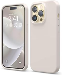Compatible avec iPhone 14 Pro, coque en silicone liquide, coque de protection intégrale, résistante aux chocs, coque fine, doublure en microfibre douce anti-rayures, 6,1