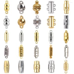 Composants 10 ensemble fermoirs magnétiques forts en acier inoxydable pour connecteurs de Bracelet de cordon en cuir bijoux à bricoler soi-même faisant collier débutant