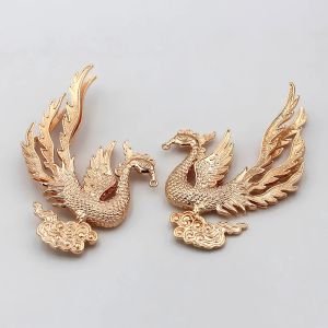 Composants 2pcs Brass Casted Retro Phoenix Oriental Charms Empestation Décoration Affichage Capée Base de base DIY Coronet Jewelry Accessoires