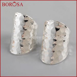 Composants BOROSA 10 pièces couleur or couleur argent bague en laiton blanc avec motif décoratif paramètres de bague pour bijoux PJ029