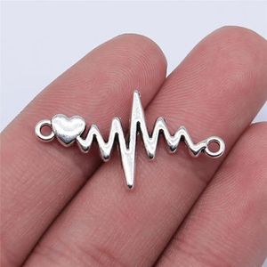 Componentes Envío Gratis 170 Uds. Conectores de electrocardiograma de plata antigua 31x17mm B15442