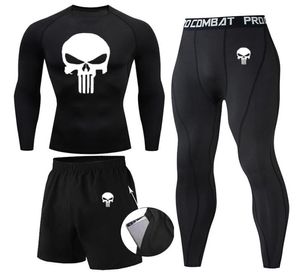 Compression MMA Rashguard Men S Jiu Jitsu T-shirt Pants muay thai short Rash Gard Skull Gym Men BJJ Boxing 3pcs Set Clothing 225370784