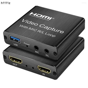Câbles d'ordinateur 4K HDMI carte de capture vidéo 1080p jeu de société USB 2.0 enregistreur boîte dispositif pour l'enregistrement en direct en boucle en boucle