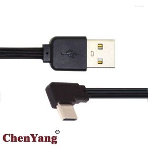 Câbles d'ordinateur Chenyang 13cm USB 2.0 Type-A Mâle vers USB-C Type-C Gauche Angle Droit 90 Degrés Données Plat Mince Câble FPC Pour FPV Disque Téléphone