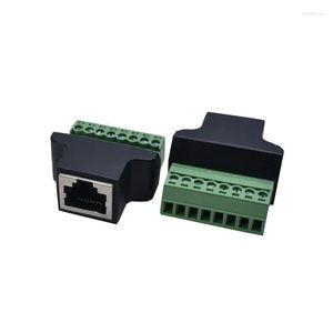 Connecteurs de câbles d'ordinateur S 1pcs Ethernet RJ45 femelle à la borne à vis 8 broches CCTV Digital DVR Adaptateur Connecteur Drop Livraison Comput OTV5J