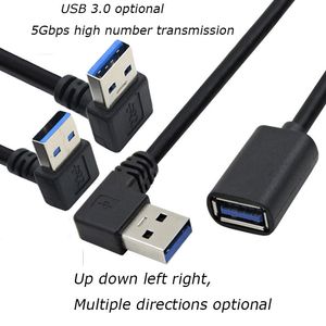 Connecteurs de câbles d'ordinateur20CM 90 degrés USB 3.0 mâle à femelle câble adaptateur extension d'angle 5Gbps Transmission rapide gauche/droite/haut/bas