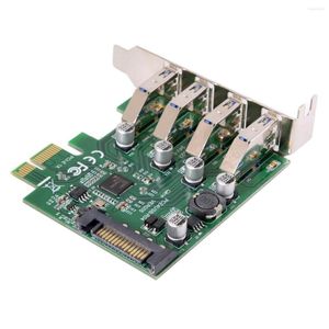 Câbles d'ordinateur Jimier profil bas 4 Ports PCI-E vers USB 3.0 HUB adaptateur de carte d'extension PCI Express 5 Gbps pour carte mère