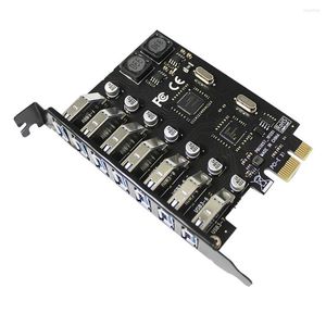 Computer Cables PCI-E To USB Adapter Board 3.0 High Data Transmission Speed Expansion With 7 Ports 2022