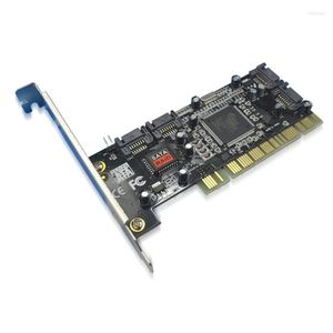 Cables de computadora PCI a 4 puertos SATA Raid Controller Adaptador de tarjeta de expansión para PC de escritorio HDD SSD