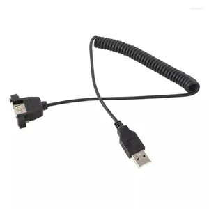 Câbles d'ordinateur Câble ressort rétractable USB2.0 Extension mâle à femelle avec des trous de vis Sermettez le corps doux de l'USB