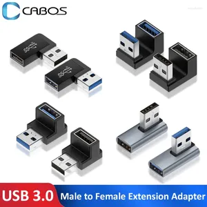 Câbles d'ordinateur USB3.0 mâle à femelle, adaptateur d'extension, connecteur à Angle droit de 90 degrés OTG haut vers le bas, convertisseur de prise USB 10Gbps