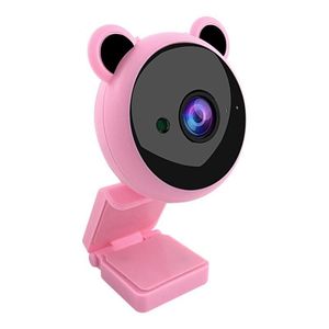 Cámara de computadora Cute Panda 1080P, unidad gratuita con micrófono, cámara web, curso en línea, enseñanza, videoconferencia en vivo